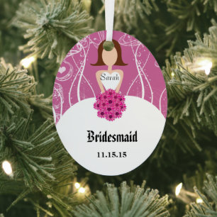 Ornamento navideño de la boda Gown Bridesmaid Boda