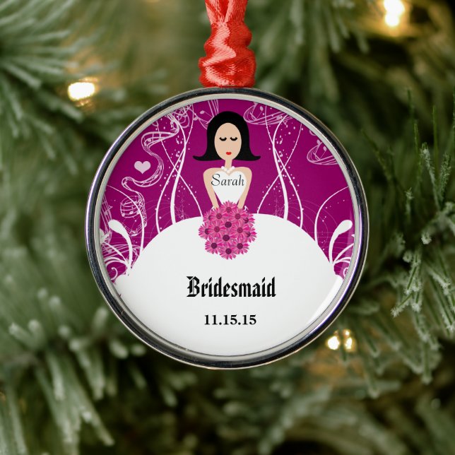 Ornamento navideño de la boda Gown Bridesmaid Boda (Árbol)