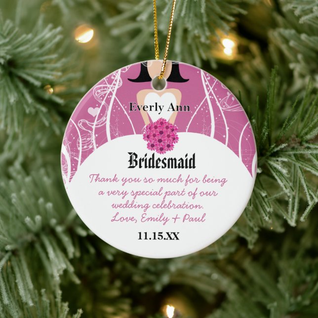 Ornamento navideño de la boda Gown Bridesmaid Boda (Árbol)