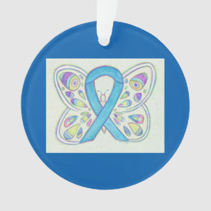 Ornamento navideño de la cinta azul de sensibiliza