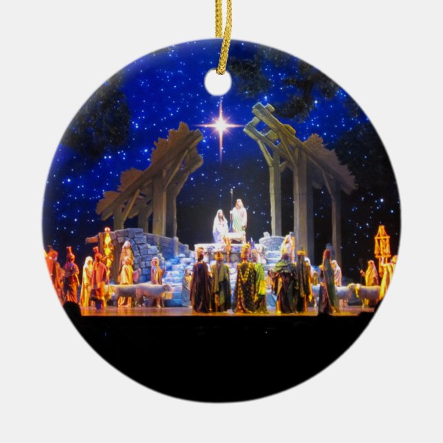 Ornamento navideño de la escena de la natividad (Frente)