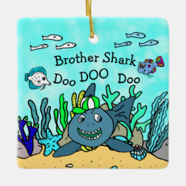 Ornamento navideño de la familia Brother Shark