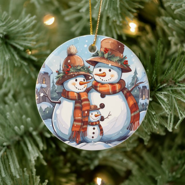 Ornamento navideño de la familia Snowman (Árbol)