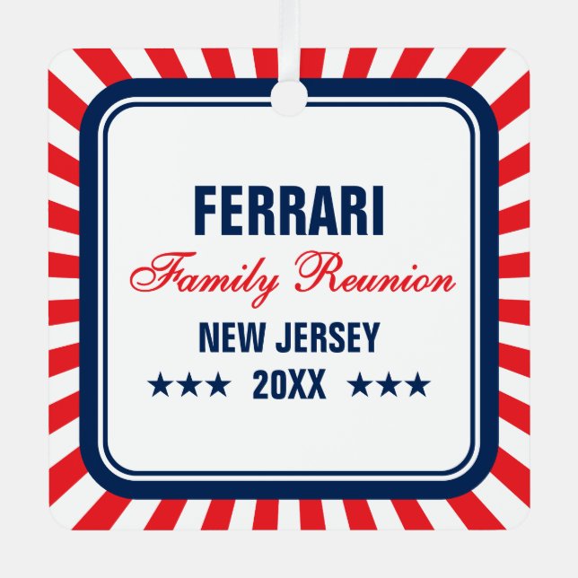 Ornamento navideño de la foto de Reunión Familiar (Anverso)