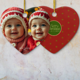 Ornamento navideño de la foto navideña de Feliz