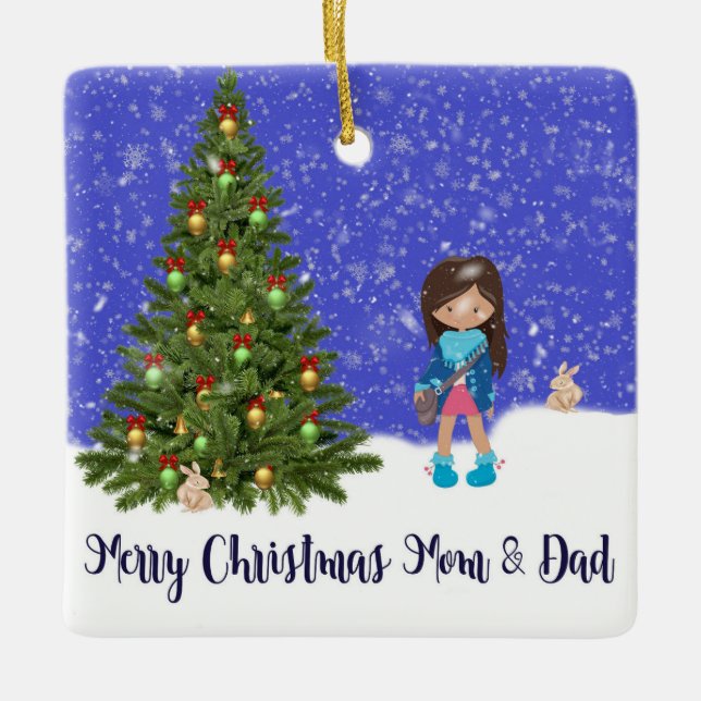 Ornamento navideño de la hija a los padres (Anverso)