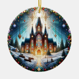 Ornamento navideño de la Iglesia del Vidrio Mancha