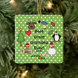Ornamento navideño de la mejor gran abuela jamás