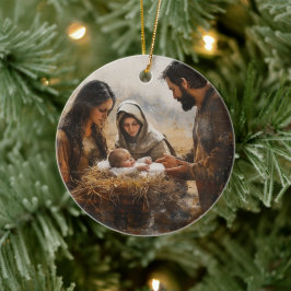 Ornamento navideño de la Natividad de la Familia S