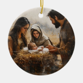 Ornamento navideño de la Natividad de la Familia S