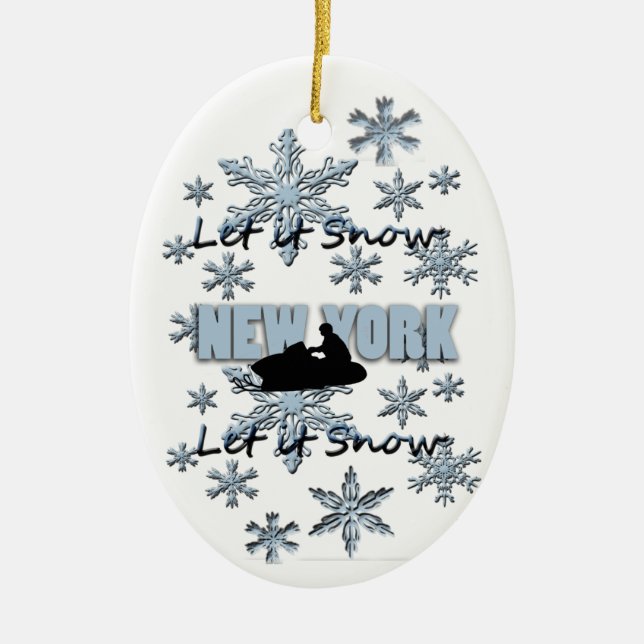 Ornamento navideño de la nieve en Nueva York (Frente)