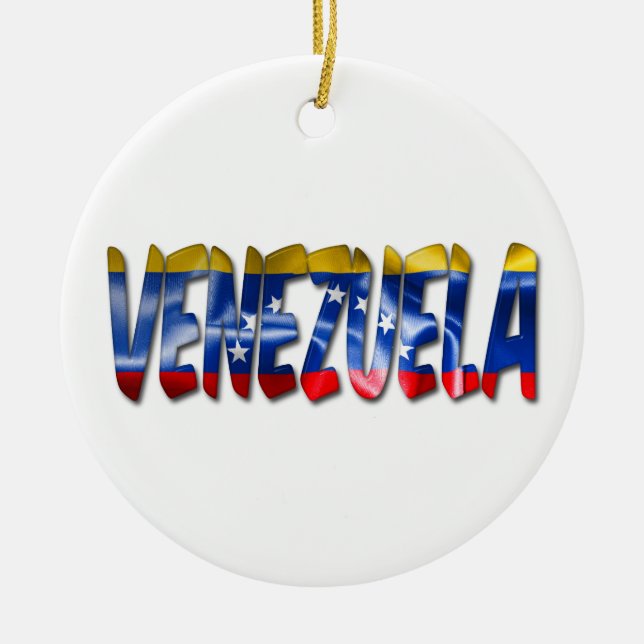 Ornamento navideño de la palabra de bandera de Ven (Frente)
