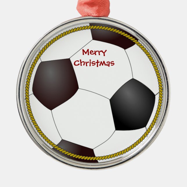 Ornamento navideño de la pelota de fútbol (Frente)