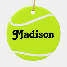 Ornamento navideño de la pelota de tenis de person