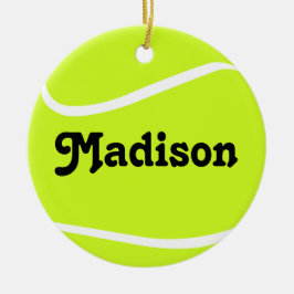 Ornamento navideño de la pelota de tenis de person