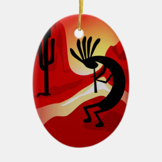 Ornamento navideño de la puesta de sol del desiert