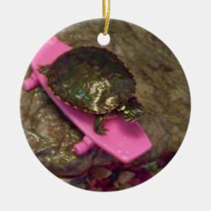 Ornamento navideño de la tortuga deslizante