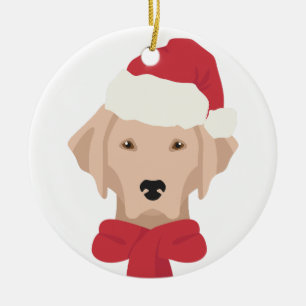 Ornamento navideño de Labrador. Decoración de copo