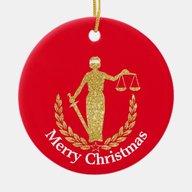Ornamento navideño de Lady Justice (Frente)