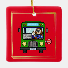 Ornamento navideño de las conductoras de autobús