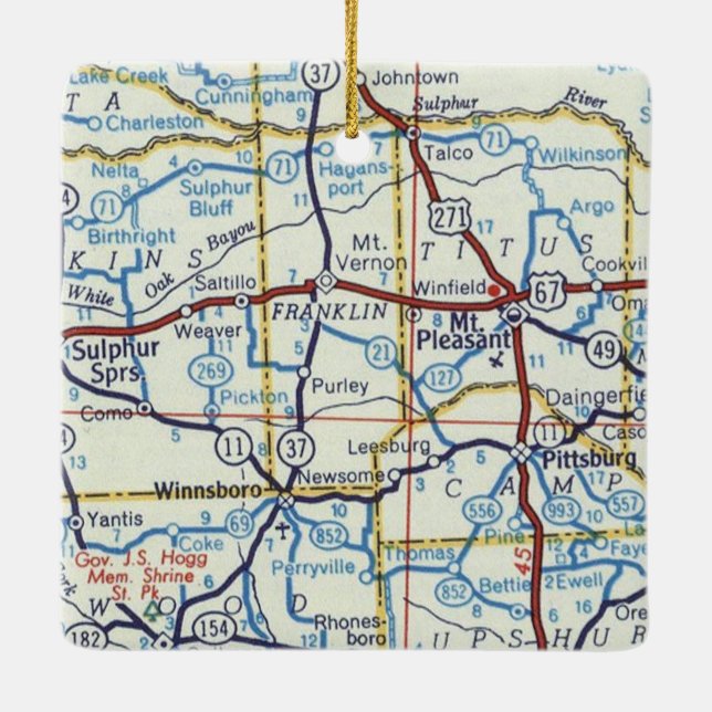 Ornamento navideño de las manantiales de azufre y  (Reverso)