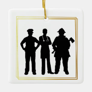 Ornamento navideño de las siluetas de primeros res