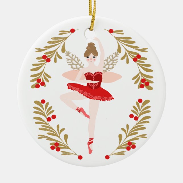 Ornamento navideño de leche de ciruela azucarera (Frente)