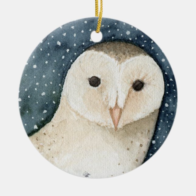 Ornamento navideño de lechuza (Frente)