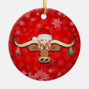Ornamento navideño de Longhorn Steer