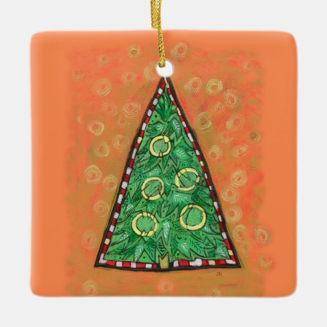 Ornamento navideño de los Cinco Anillos Dorados (Anverso)