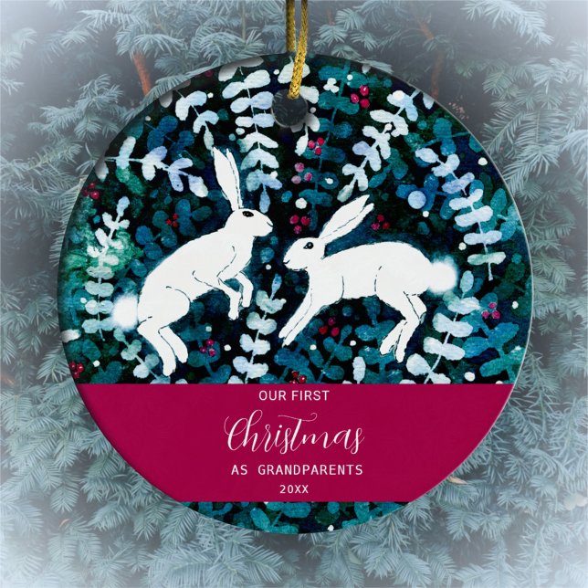 Ornamento navideño de los conejitos blancos de col (Subido por el creador)