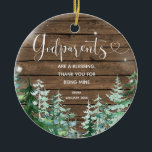 Ornamento navideño de los padrinos personalizados<br><div class="desc">Ornamento navideño de padrinos personalizado se puede cambiar en cualquier texto</div>