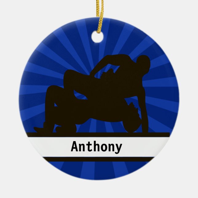 Ornamento navideño de luchador personalizado (Frente)