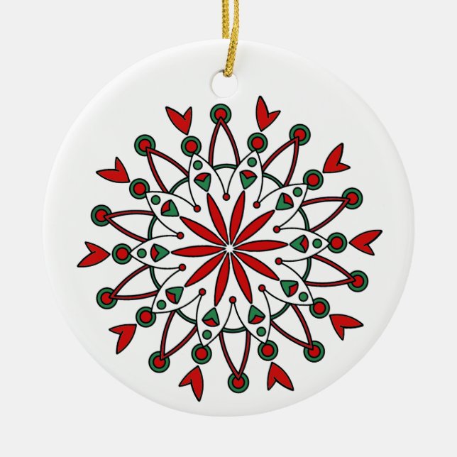 Ornamento navideño de Mandala (Frente)