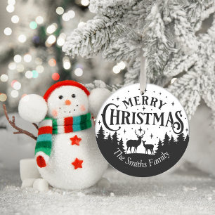Ornamento navideño de merry personalizado para la