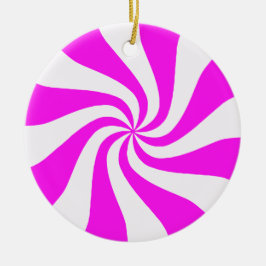 Ornamento navideño de migaja rosa y blanco