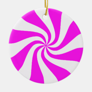 Ornamento navideño de migaja rosa y blanco