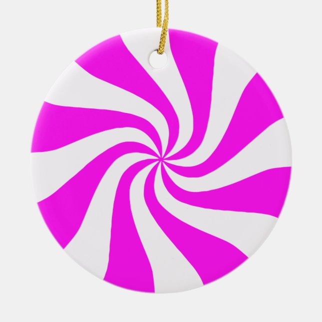 Ornamento navideño de migaja rosa y blanco (Frente)