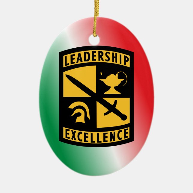 Ornamento navideño de monograma del ejército ROTC (Frente)