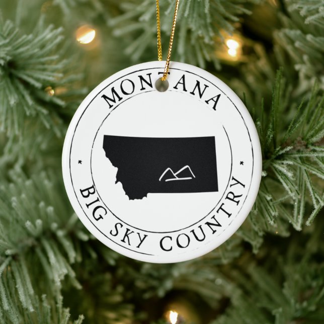 Ornamento navideño de Montana Big Sky Country (Árbol)