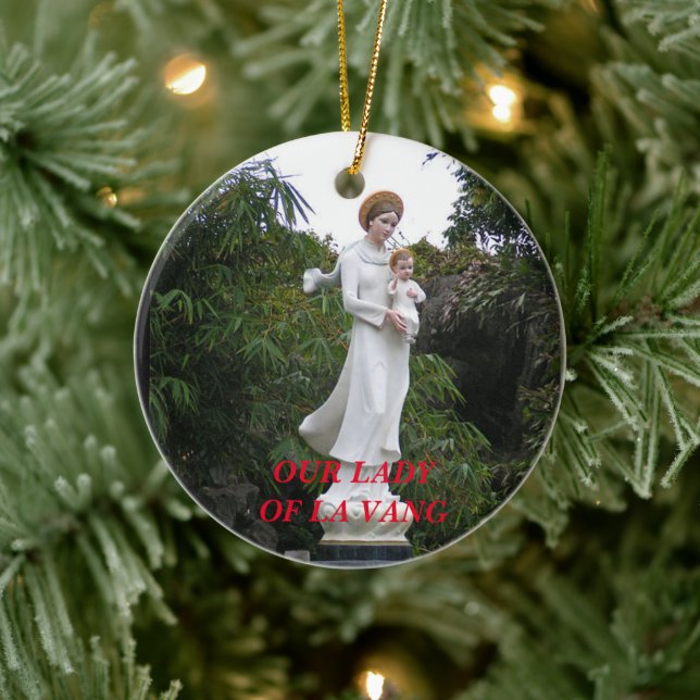 Ornamento navideño de Nuestra Señora de La Vang (Árbol)