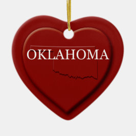 Ornamento navideño de Oklahoma Heart Map