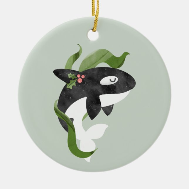 Ornamento navideño de Orca (Frente)