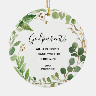 Ornamento navideño de padrinos personalizados