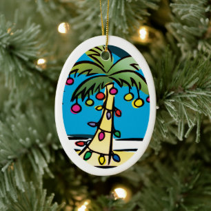 Ornamento navideño de palmeras brillantes personal
