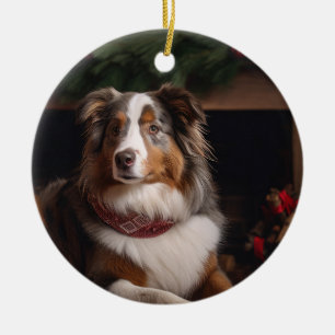 Ornamento navideño de pastores australianos