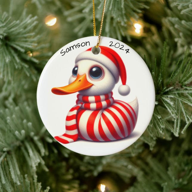 Ornamento navideño de pato personalizado (Árbol)