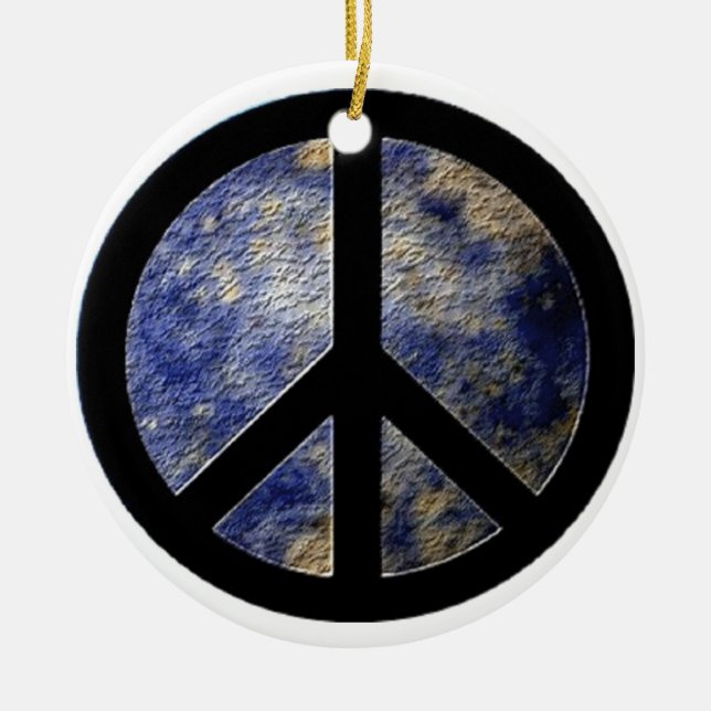 Ornamento navideño de Peace on Earth World Globe (Frente)