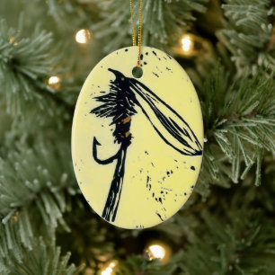 Ornamento navideño de "pelo dorado con lazo de pel