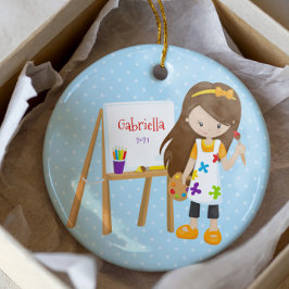 Ornamento navideño de pequeños artistas personaliz